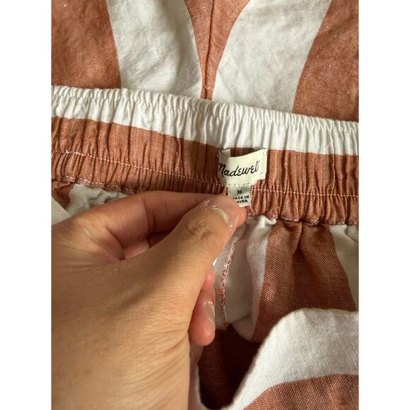 Linen Blend Madewell Huston Pull On Crop Pants Bold Stripe Beach Summer Preppy - Picture 12 of 16